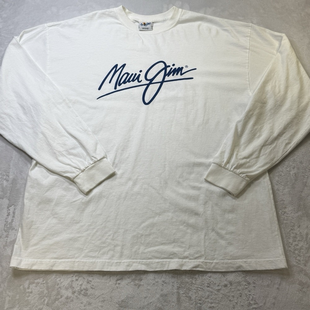 Vintage Maui Jim Sunglasses Shirt USA Made Graphic Logo L Surf Tee - Picture 7 of 11